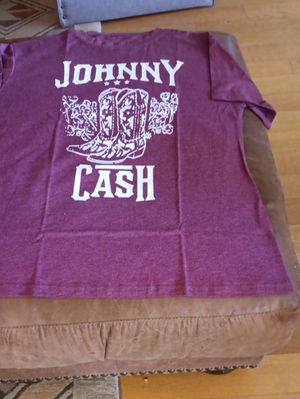 Johnny Cash Graphic Short Sleeve Tee — Burgundy